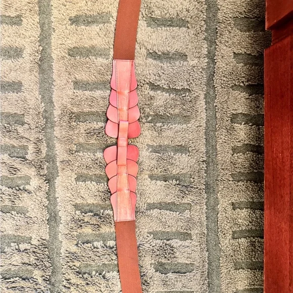 Anthropologie Brown Leather Belt with Elastic - Picture 4 of 11